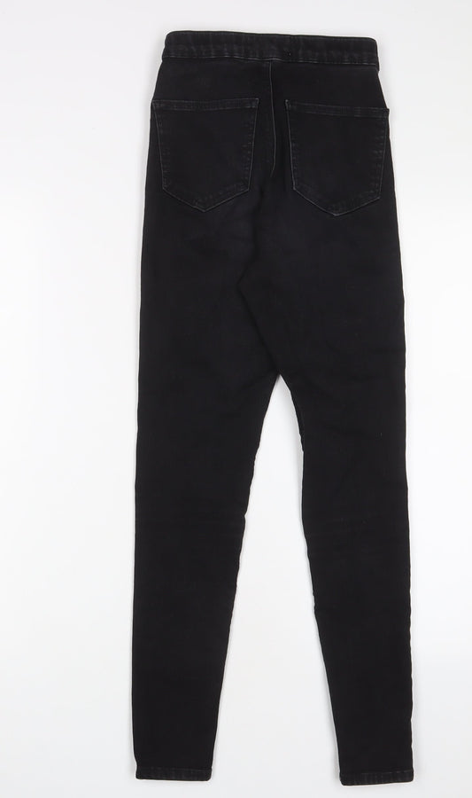 Topshop Womens Black Cotton Skinny Jeans Size 25 in L30 in Regular Zip