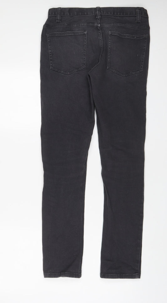 Mens UK Size 30 in Denim & Co. Regular Fit Skinny Grey Jeans