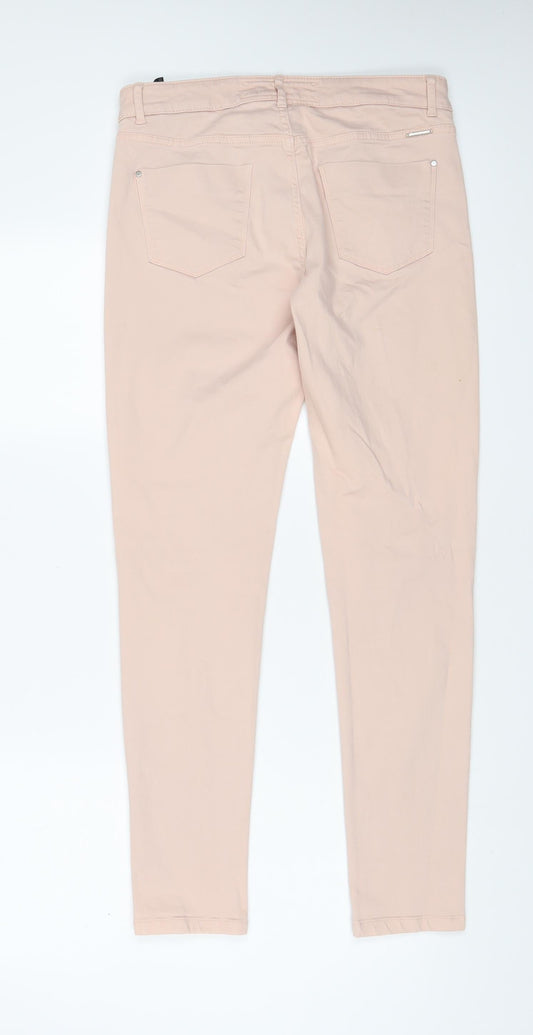 Autograph Womens Pink Cotton Skinny Jeans Size 10 L30 in Regular Zip