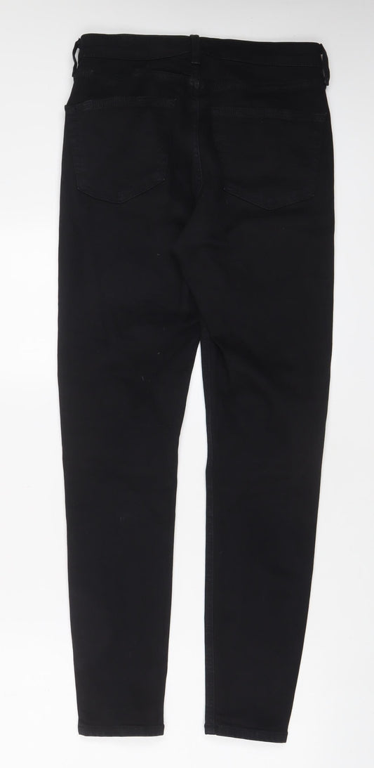Topshop Womens Black Cotton Skinny Jeans Size 30 in L34 in Regular Zip