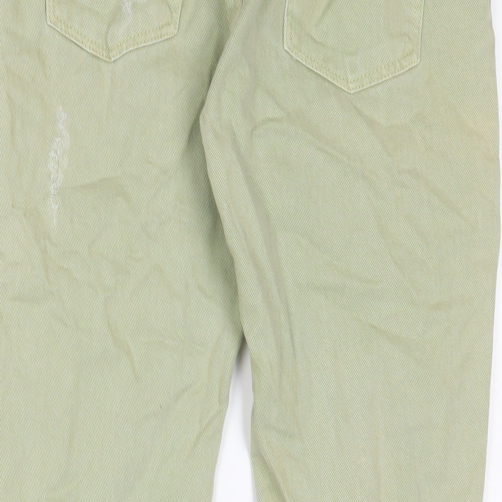 Zara Womens Green Cotton Straight Jeans Size S L25 in Regular Zip