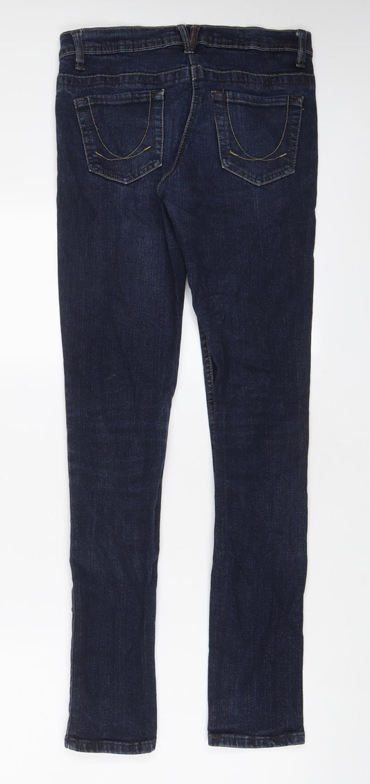 Denim & Co. Womens Blue Cotton Skinny Jeans Size 8 L31 in Regular Zip