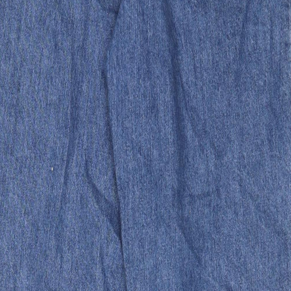 Mango Womens Blue Cotton Tapered Jeans Size 6 L28 in Regular Zip