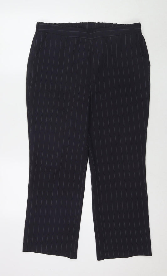 Womens UK Size 14 Bonmarché Regular Fit Blue Trousers