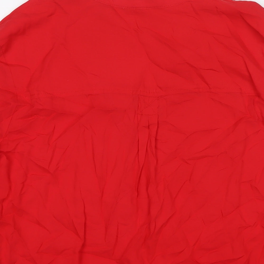 Womens UK Size 14 Q/S Red Basic Blouse