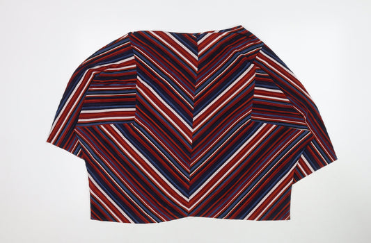 Bonmarché Womens Multicoloured Striped Polyester Basic Blouse Size 20 Round Neck - Size 20-22