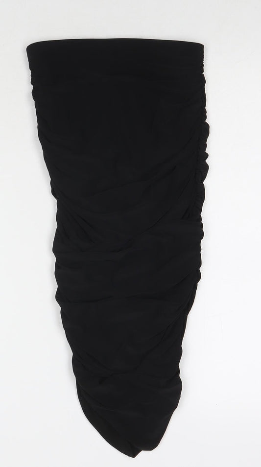 PRETTYLITTLETHING Womens Black Polyester Bandage Skirt Size 8