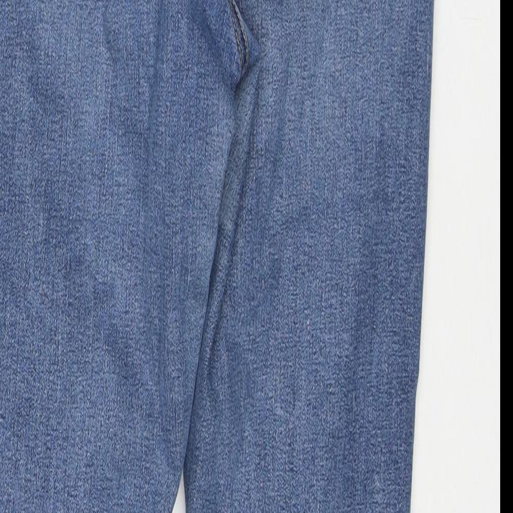 Topshop Womens Blue Cotton Skinny Jeans Size 30 L30 in Regular Zip