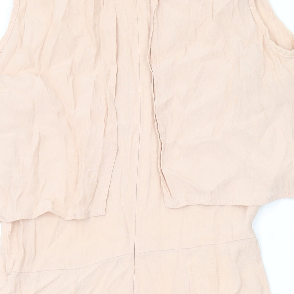 River Island Womens Pink Viscose Playsuit One-Piece Size 8 Zip