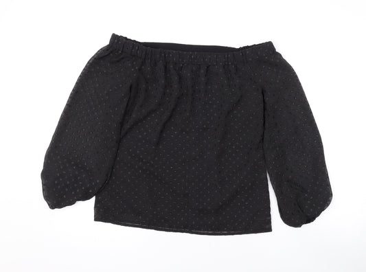 Womens UK Size 8 Oasis Black Basic Blouse
