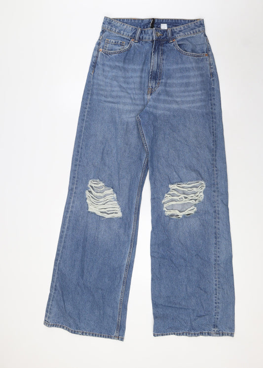 Womens UK Size 8 Divided Regular Fit Bootcut Blue Jeans