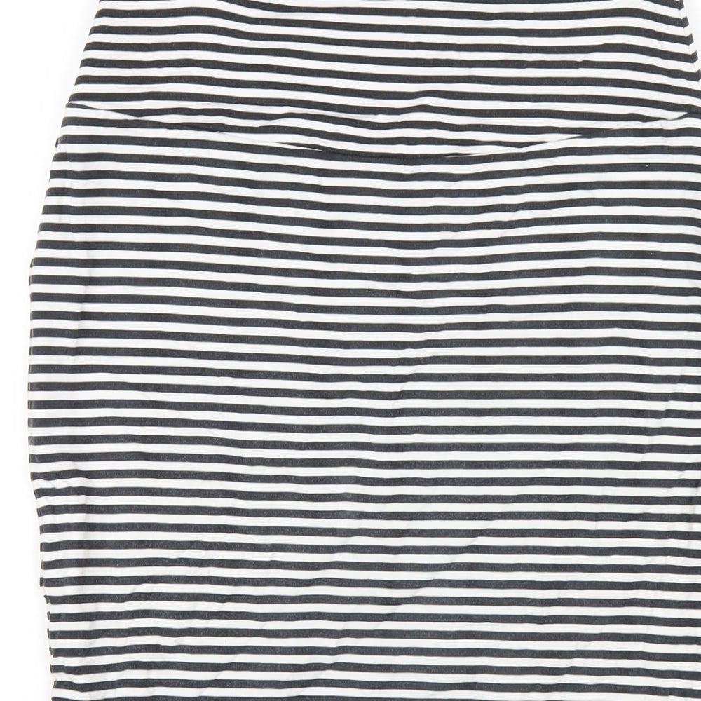 Crew Clothing Womens Blue Striped Viscose Straight & Pencil Skirt Size 8