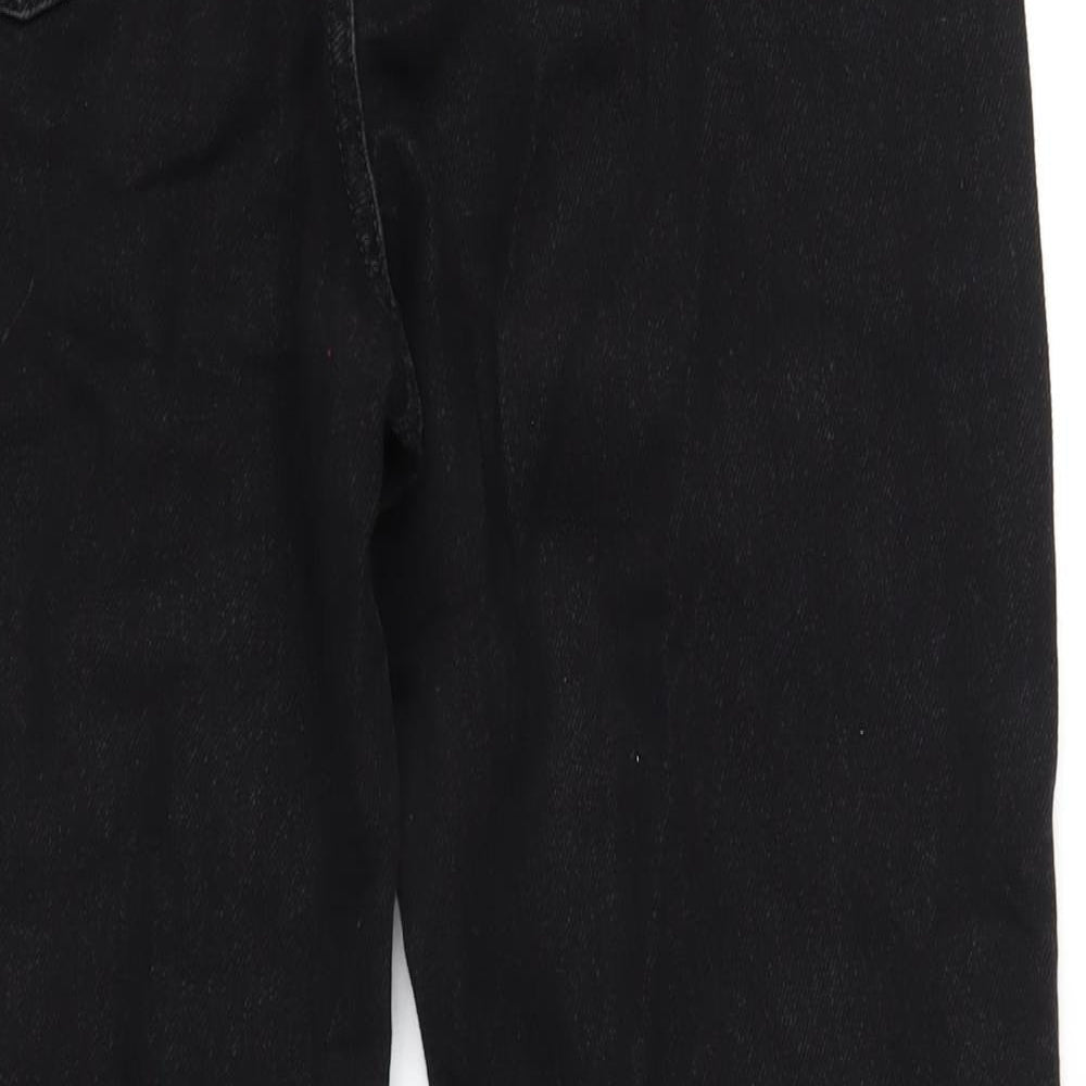 Denim & Co. Womens Black Cotton Mom Jeans Size 10 L30 in Regular Zip