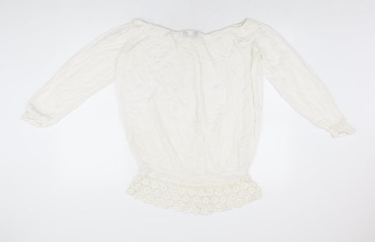 Womens UK Size 10 Dorothy Perkins White Basic Blouse