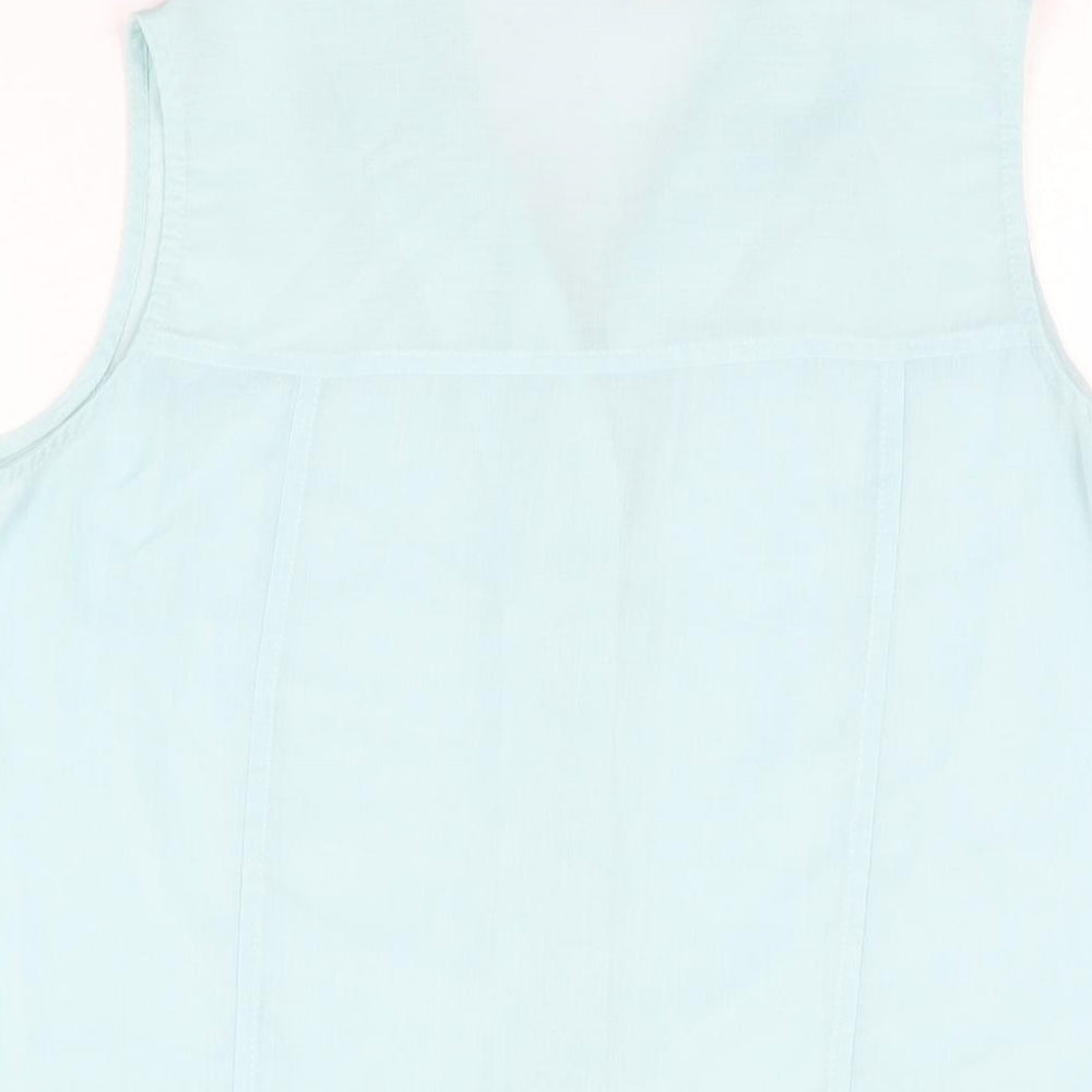 Womens UK Size 14 Isabelle Blue Basic Button-Up