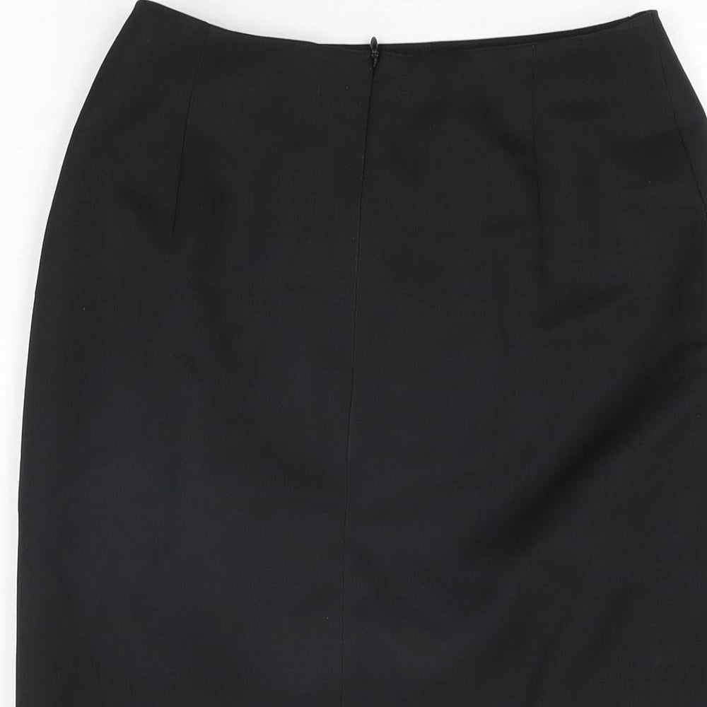 Brook Taverner Womens Black Polyester Straight & Pencil Skirt Size 6 Zip