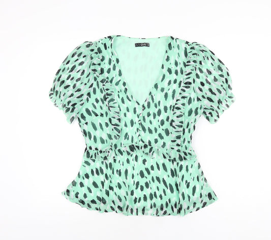 Womens UK Size 10 Quiz Green Basic Blouse