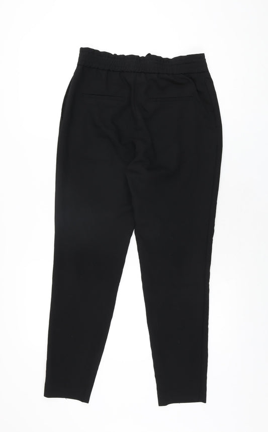 Womens UK Size XS Zara Regular Fit Black Trousers