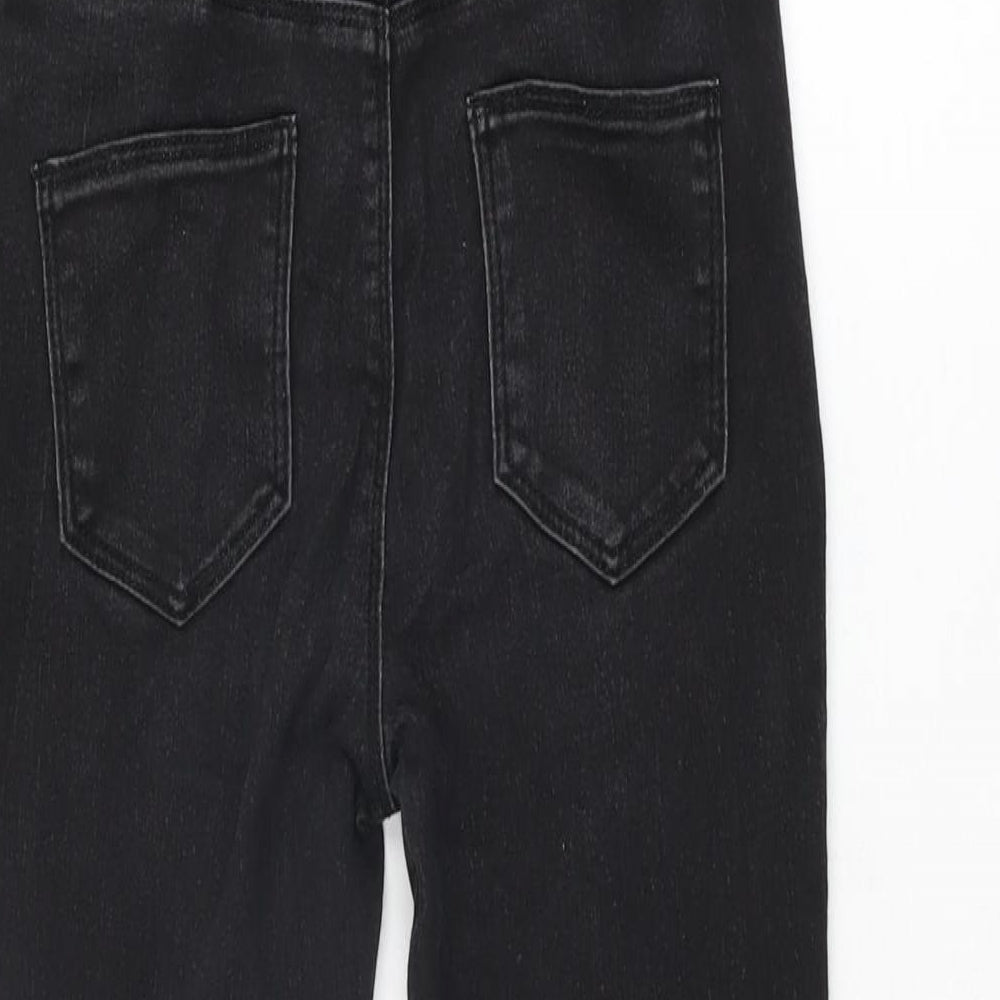 Brand and care label for Denim Co girls’ black cotton skinny jeans, size 9-10, years, 23-inch leg regular zip