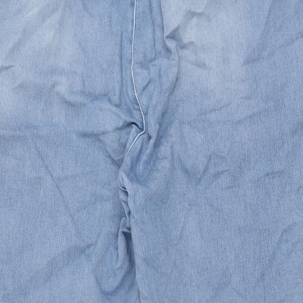 Zara Womens Blue Cotton Tapered Jeans Size 14 L28 in Regular Zip