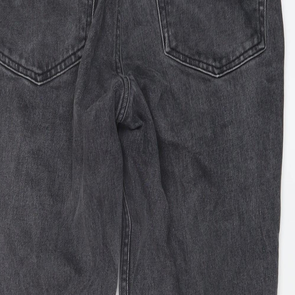 Topshop Womens Grey Cotton Mom Jeans Size 28 in L24 in Regular Button