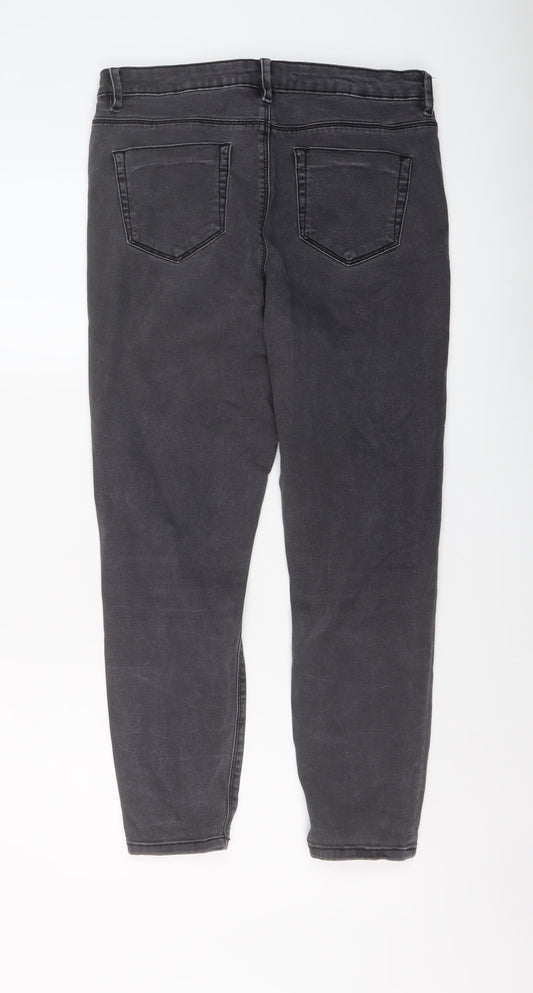 ASOS Womens Grey Cotton Skinny Jeans Size 30 in L25 in Regular Button