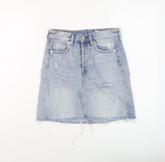 Womens UK Size 6 H&M A-Line Denim Skirt
