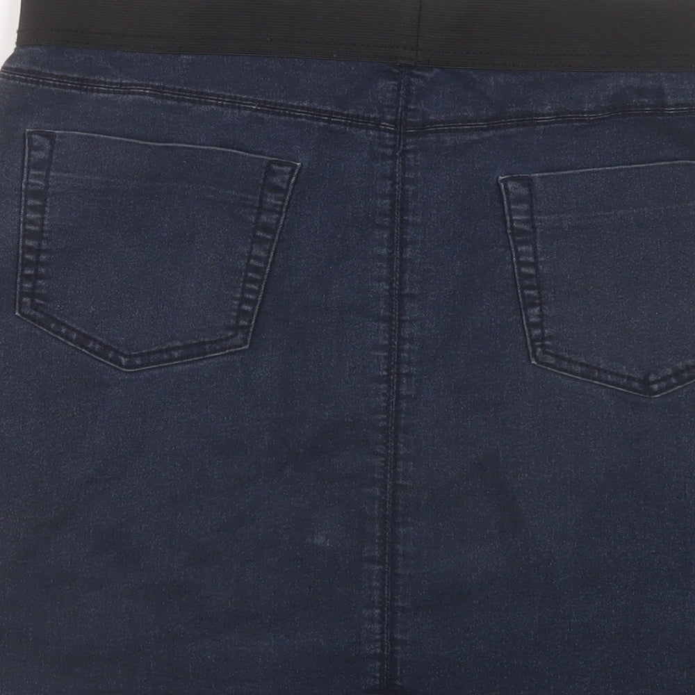 Marks and Spencer Womens Black Cotton A-Line Skirt Size 10