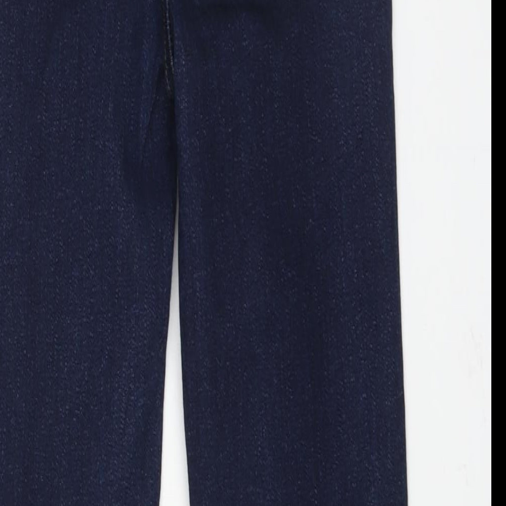 Marks and Spencer Mens Blue Cotton Skinny Jeans Size 24 in L27 in Regular Zip