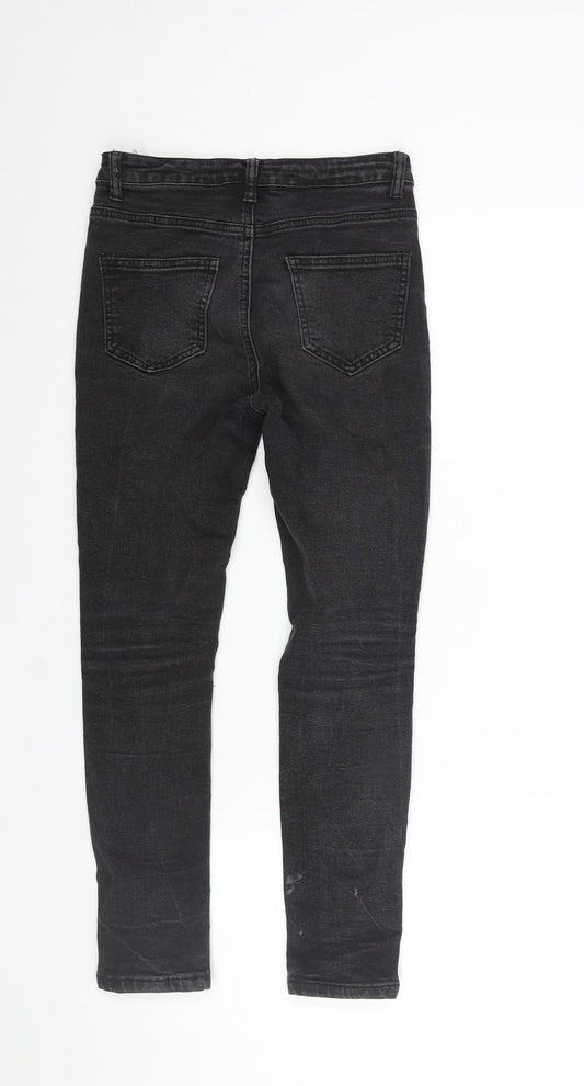 Boohoo Womens Black Cotton Skinny Jeans Size 6 L26 in Regular Zip