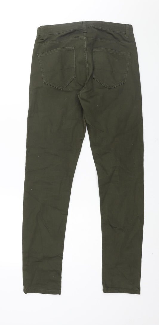 Mens UK Size 28 in Denim & Co. Regular Fit Skinny Green Jeans