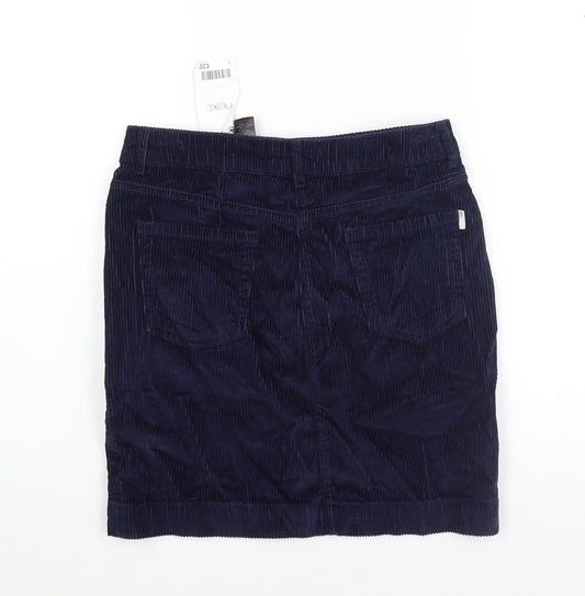 NEXT Womens Blue Cotton Straight & Pencil Skirt Size 8 Zip