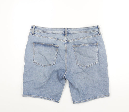 Denim & Co. Mens Blue Cotton Bermuda Shorts Size 36 in L9 in Regular Button