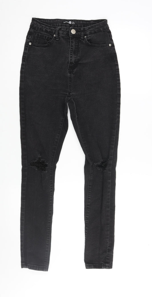 Womens UK Size 8 Boohoo Regular Fit Skinny Black Jeans