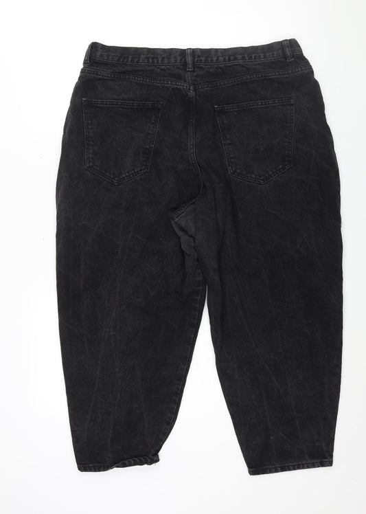 ASOS Womens Black Cotton Mom Jeans Size 36 in L30 in Regular Zip