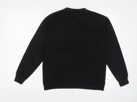 Mens UK Size S Boohoo Black Pullover Sweatshirt