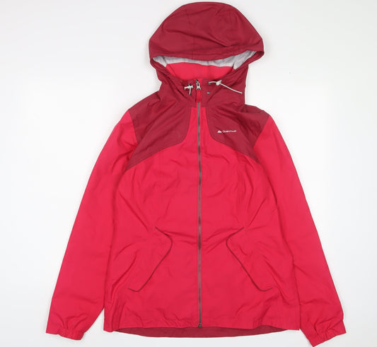 Womens UK Size S DECATHLON Pink Rain Coat