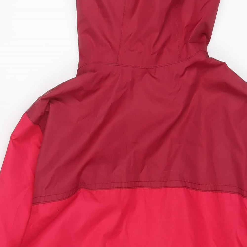 DECATHLON Womens Pink Rain Coat Coat Size S Zip - Zip Pockets