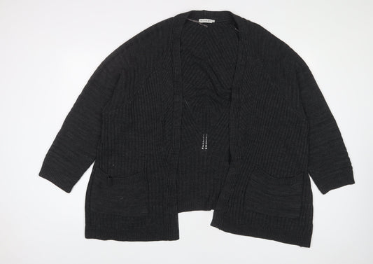 Womens UK Size XS Light before dark Grey Cardigan Jumper