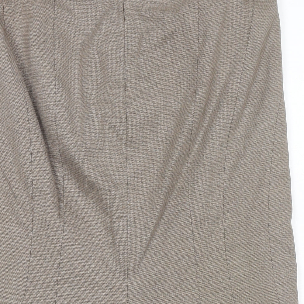 NEXT Womens Beige Polyester Trumpet Skirt Size 8 Zip