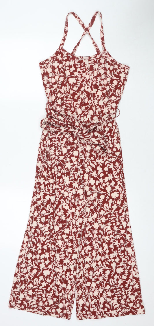 Womens UK Size S Mango One-Piece Red Jumpsuit