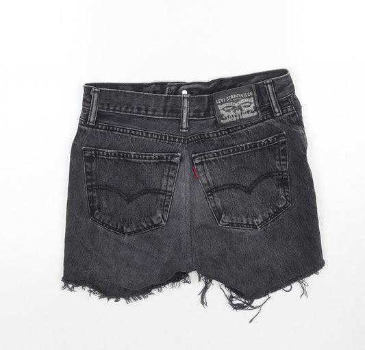 Levi's Womens Grey Cotton Cut-Off Shorts Size 28 in L3 in Regular Zip
