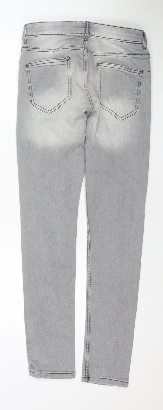 Mens UK Size 28 in Denim & Co. Regular Fit Skinny Grey Jeans