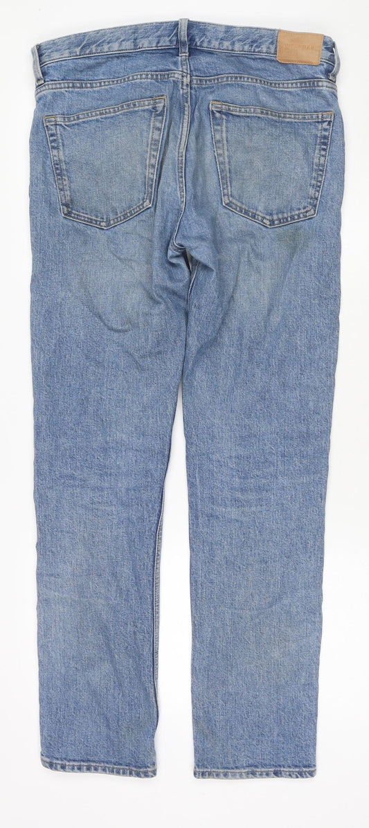 Weekday Mens Blue Cotton Straight Jeans Size 30 in L30 in Regular Zip