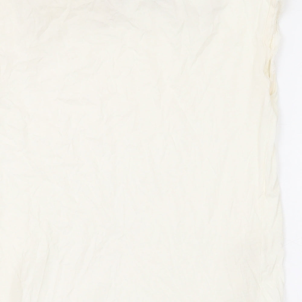 Womens UK Size M Zara Ivory Basic T-Shirt