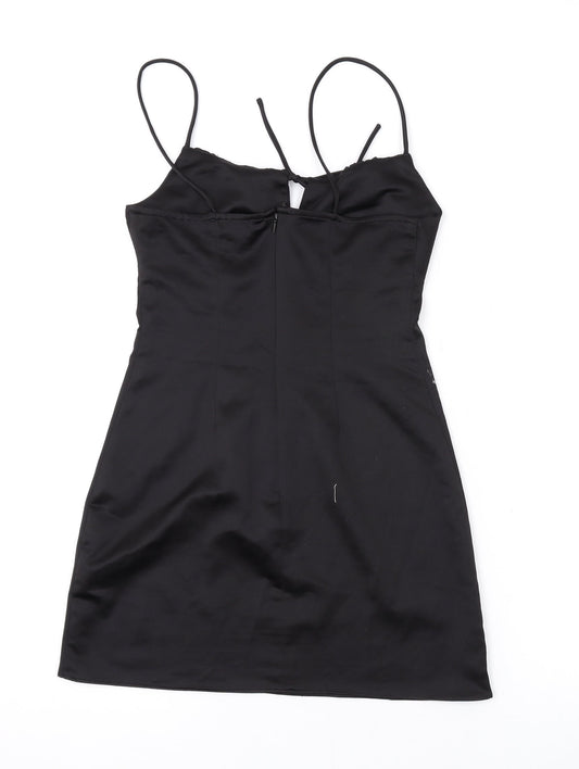 Topshop Womens Black Polyester Mini Size 4 Sweetheart Zip