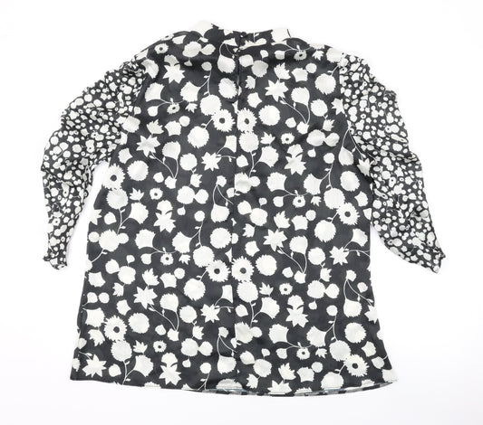 Womens UK Size 18 Kaleidoscope Black Basic Blouse