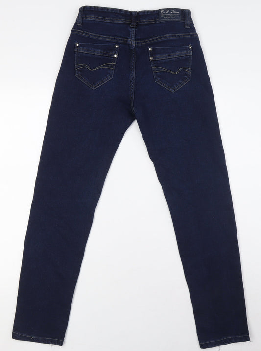 B.S Jeans Womens Blue Cotton Skinny Jeans Size 8 L29 in Regular Zip