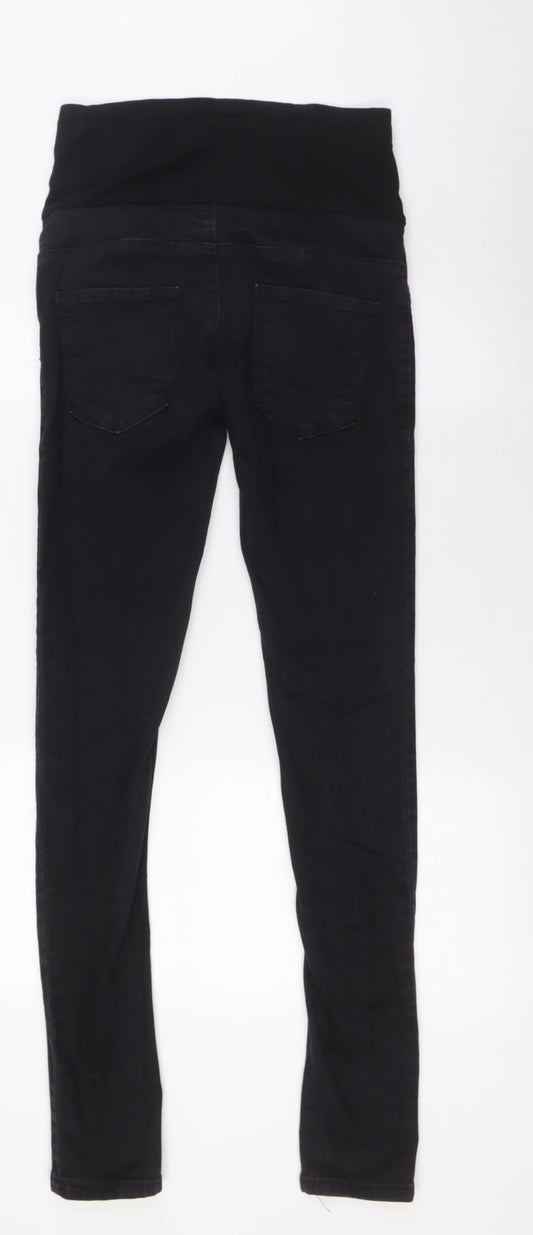 Boohoo Womens Black Cotton Skinny Jeans Size 10 L32 in Regular