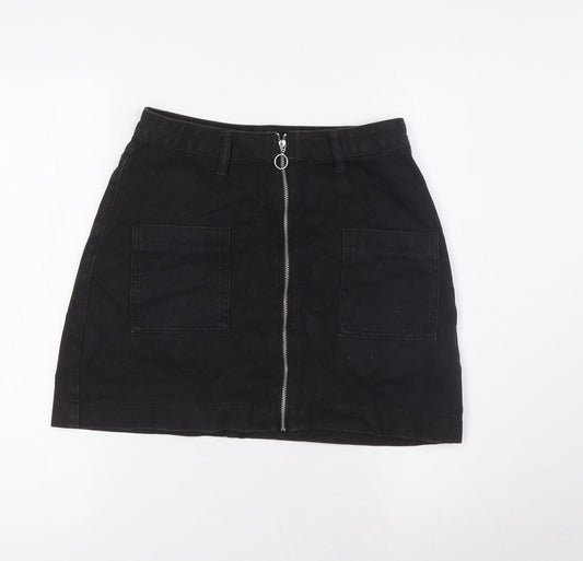 Womens UK Size 6 PRETTYLITTLETHING A-Line Denim Skirt